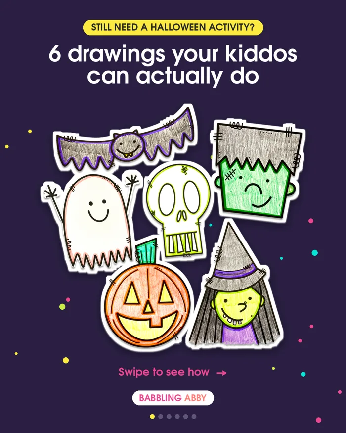 An Instagram carousel slide for October directed drawings made with Show & Sell Studio